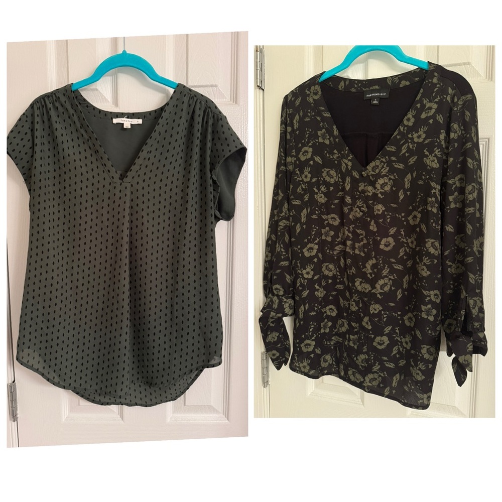 TWO V-Neck Blouses